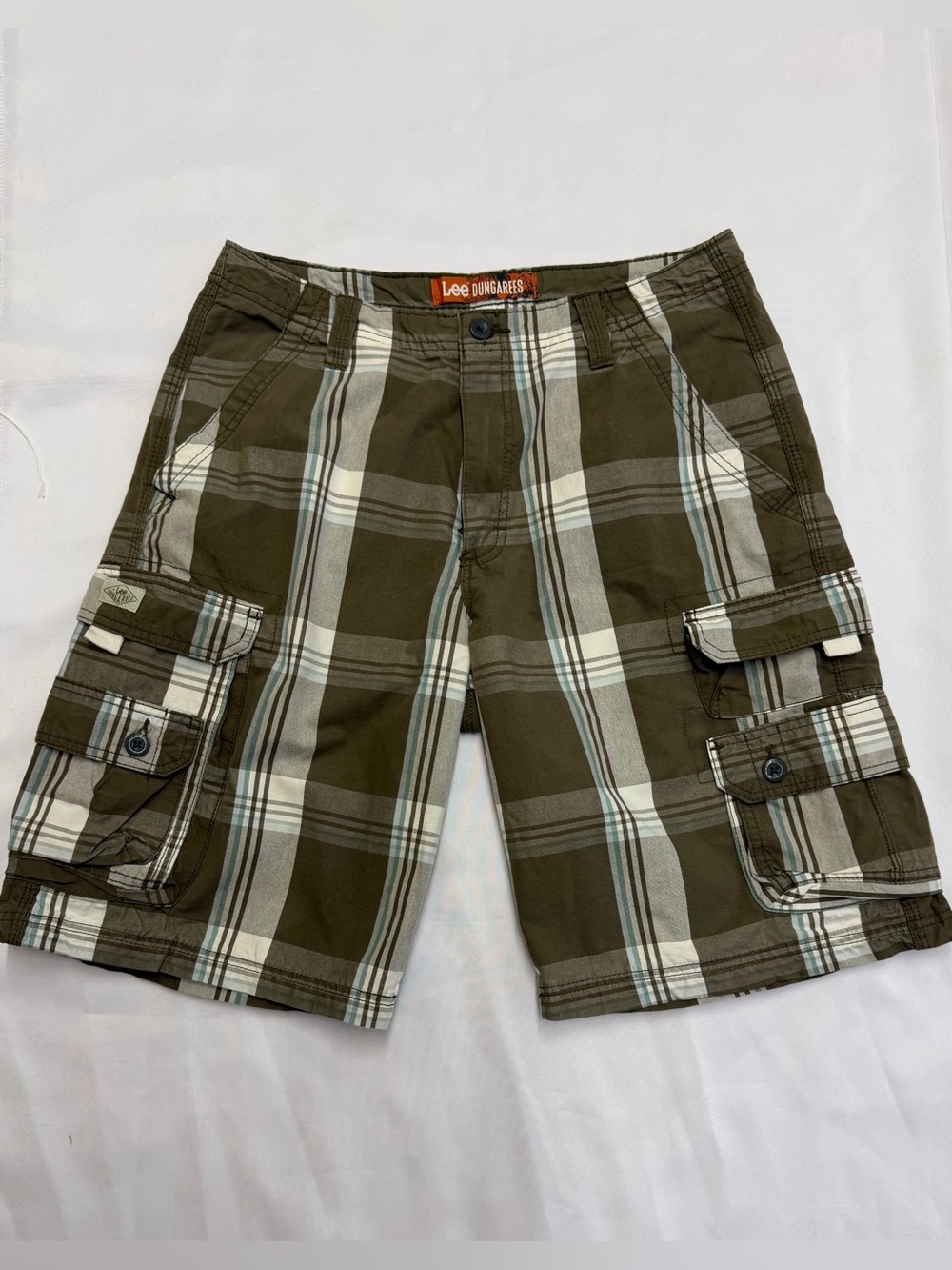 Lee Dungarees Plaid Cargo Shorts, Size 32